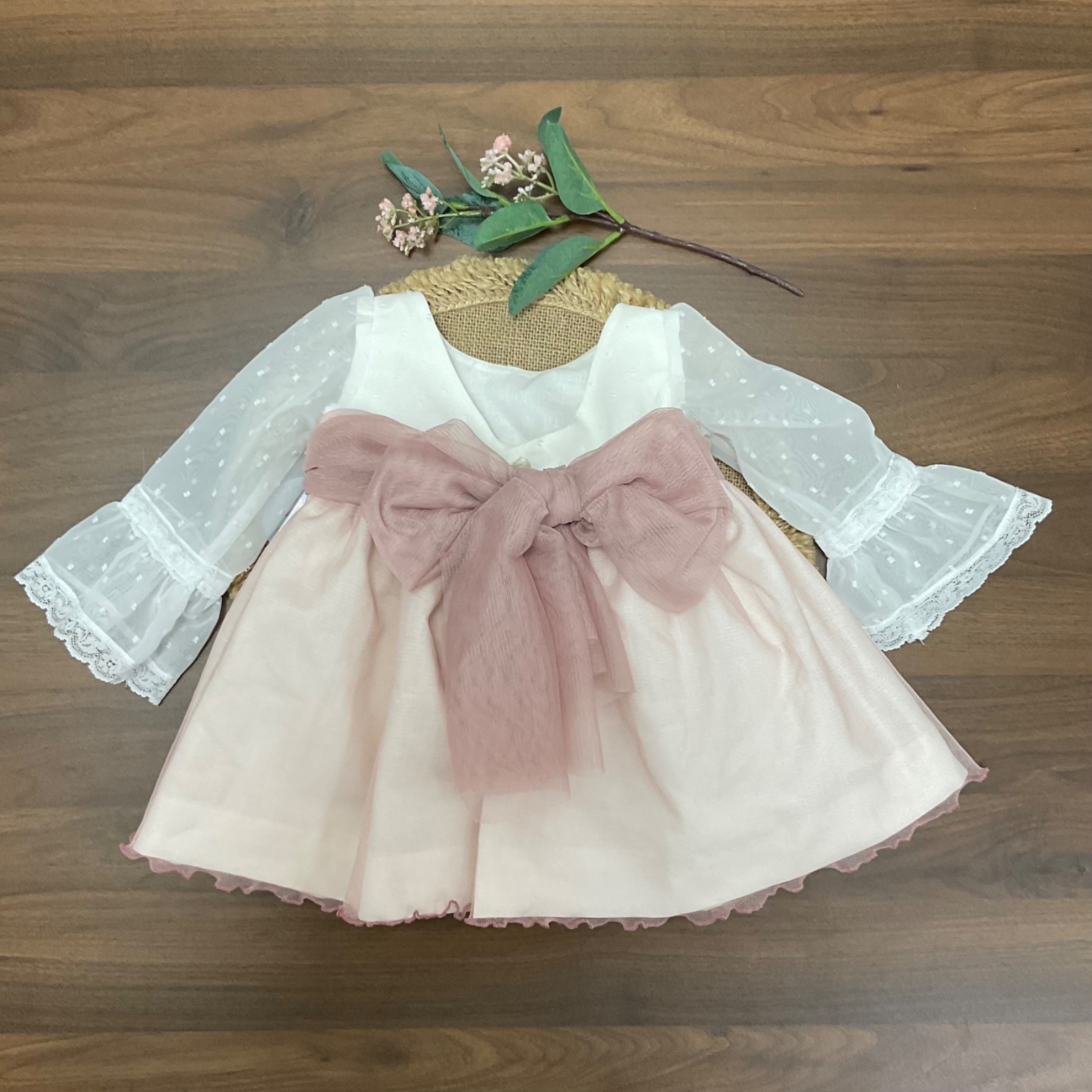 Vestido ceremonia crisantemo rosa - Imagen 2